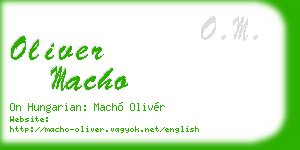 oliver macho business card