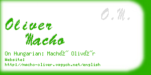 oliver macho business card